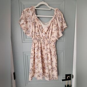 Altar'd State Pink Flutter Sleeve Sundress